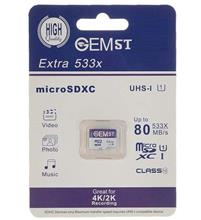 کارت حافظه microSDXC جم اس تی مدل Extra 533x سرعت 80MBps ظرفیت 128 گیگابایت